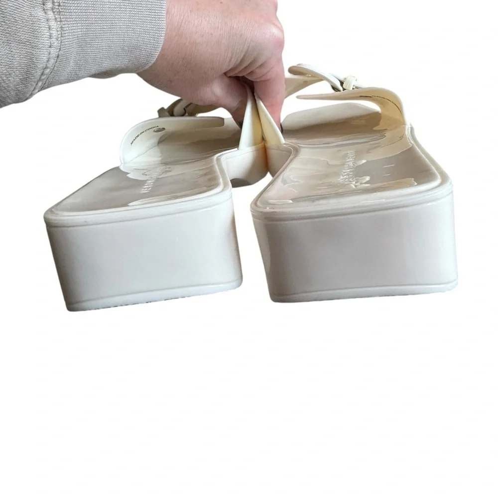 Veronica Beard - Davina Jelly Elegant Cream Slide Sandals Sz 9